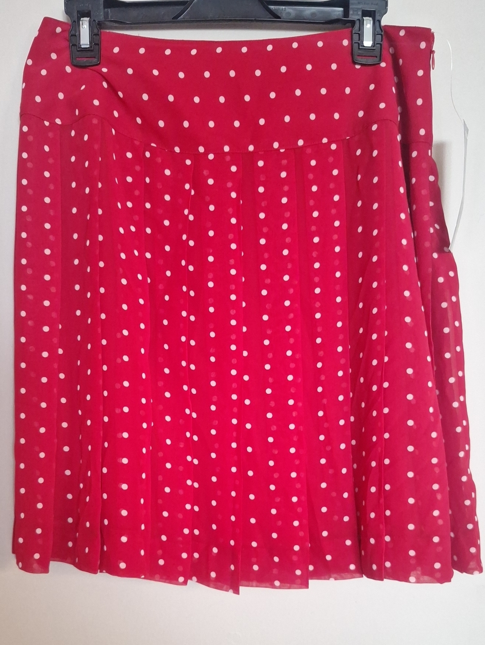 Red Polka Dot Pleated Skirt - Women